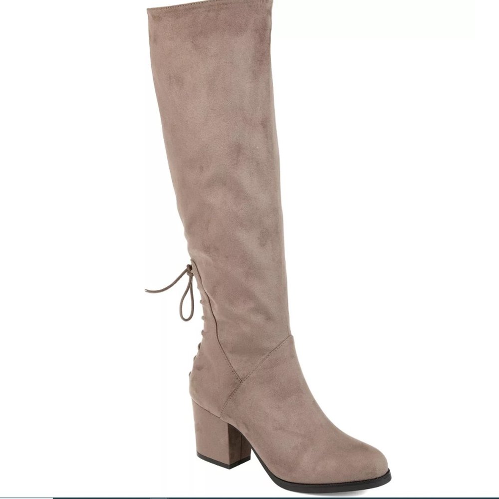 Women's Extra Wide Calf Leeda Boot - Gray (Size 10) | Journee Collection
